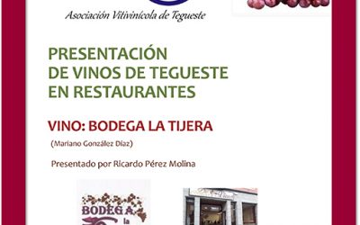 Presentación del vino de Bodega «La Tijera» el mañana jueves 22 de marzo