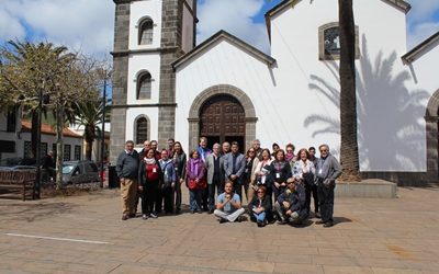 Los organizadores y ponentes del I Congreso de Genealogía e Historia Familiar de Canarias visitan el municipio de Tegueste