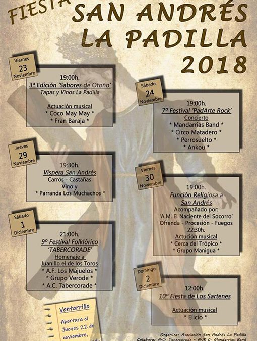 La IV edición de ‘Sabores de Otoño’ abre este viernes el programa de las Fiestas en Honor a San Andrés La Padilla 2018