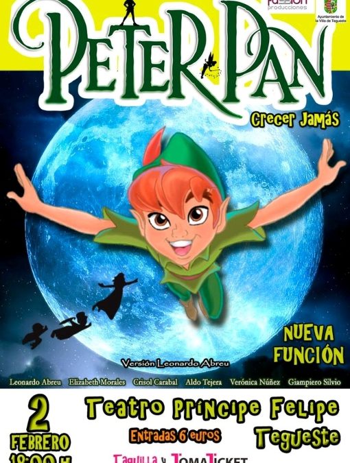 Vuelve la obra ‘Peter Pan’ al Teatro Príncipe Felipe de Tegueste