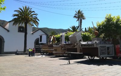 Las carretas de la LI Romería de Tegueste a exposición pública en la Plaza de San Marcos
