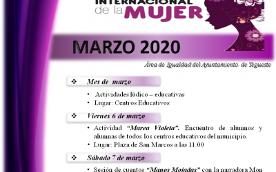 El Ayuntamiento de Tegueste organiza una marea violeta con escolares para conmemorar el Día Internacional de la Mujer
