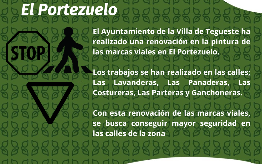 El Ayuntamiento de Tegueste renueva las marcas viales en la zona de El Portezuelo